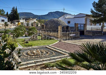 Fields Of Culture And Sight Of The Town And Castle Of Biar In The Community Of Valencia