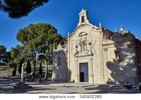 Fields Of Culture And Sight Of The Town And Castle Of Biar In The Community Of Valencia