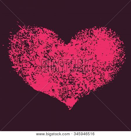 Hand Paint Acrylic Doodle Seamless Pattern With Hearts