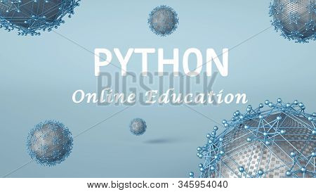 3d Illustration Of Python Online Education For Advertisement. Online Learning. Software Development 