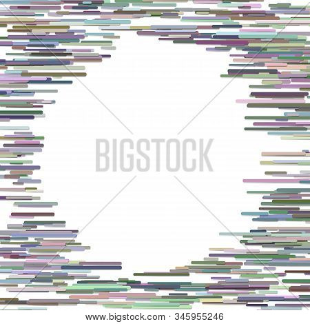 Blank Chaotic Horizontal Rounded Stripe Background Template - Vector Border Graphic