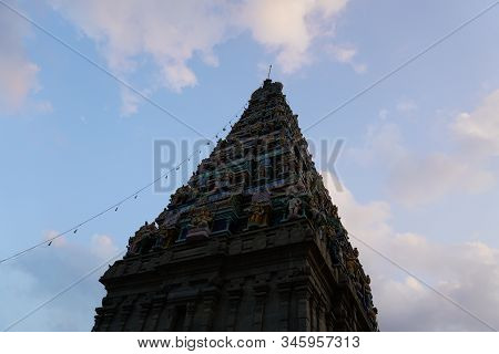 Murugan Temple In The Coimbatore Hill With Blue Sky
