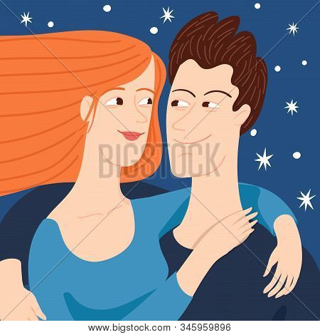 Valentines Day Poster Or Card With Couple