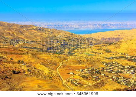 View From Top Of Mount Nebo The Place Where Moses Was Granted A View Of The Promised Land, To Jordan