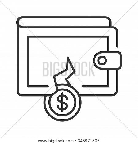 Poverty Black Line Icon. Saving Money. Job Loss, Crisis, Beggary. Social Problem Concept. Sign For W