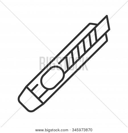 Box Cutter Black Line Icon. Stationery Knife Concept. School, Office Supplies. Sign For Web Page, Mo