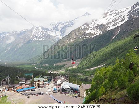 Elbrus Region. Azau Glade. The View From The Height. Russia, Elbrus - June 2019