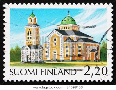 Selo postal Finlândia 1988 Igreja de Kerimäki, Finlândia