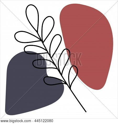 Abstract Minimal Plants Line Art Botanic Style