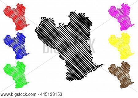 Tirunelveli District (tamil Nadu State, Republic Of India) Map Vector Illustration, Scribble Sketch 
