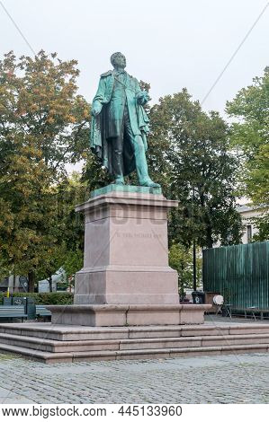 Oslo, Norway - September 24, 2021: Monument To Henrik Wergeland. Henrik Wergeland Was A Norwegian Wr