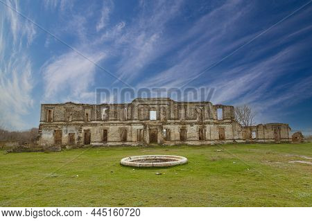 Old Ruined Castle. View On Picturesque Abandoned Ruins Of The Palace Manor Of Prince Trubetskoy In K