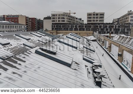 Cracow, Poland - February 2021: Window View To Roof Of Mocak Museum Of Contemporary Art In Krakow An