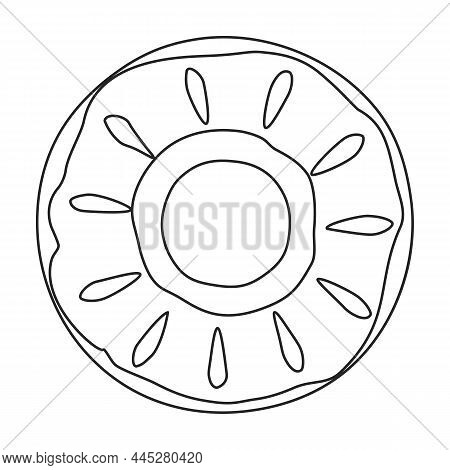 Pink Doughnut Vector Icon.outline Vector Icon Isolated On White Background Pink Doughnut.