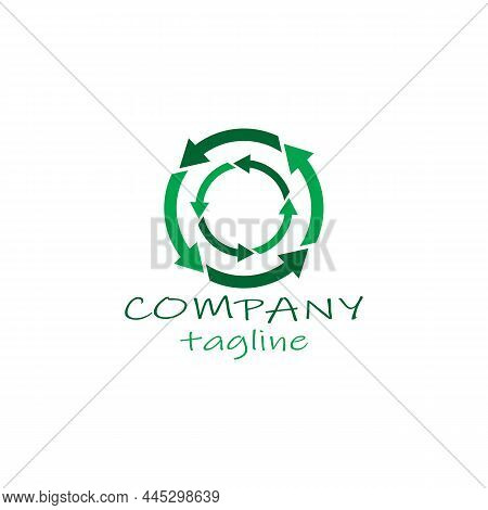 Arrow Circle Logo Icon Flat Vector Design Concept Graphic