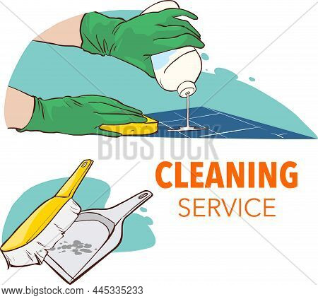 Cleaning The Surface In The House Stock Illustration