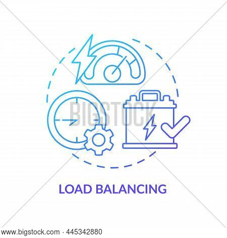 Load Balancing Blue Gradient Concept Icon. Control Energy Consumption. Smart Grid Setting Abstract I
