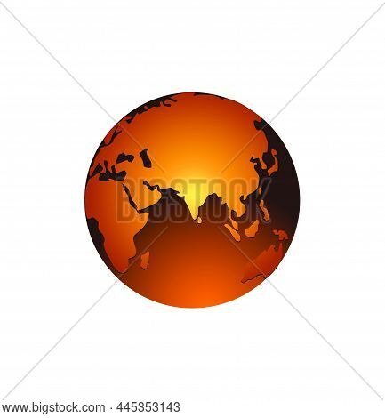 Golden Earth With Golden India Map.  Golden Earth