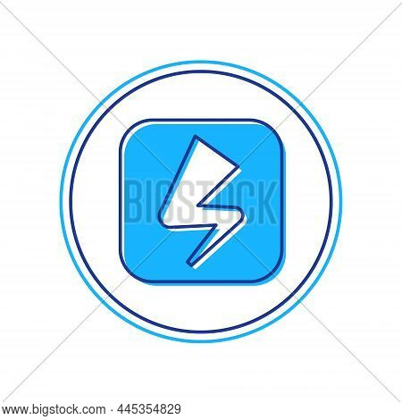Filled Outline Lightning Bolt Icon Isolated On White Background. Flash Sign. Charge Flash Icon. Thun