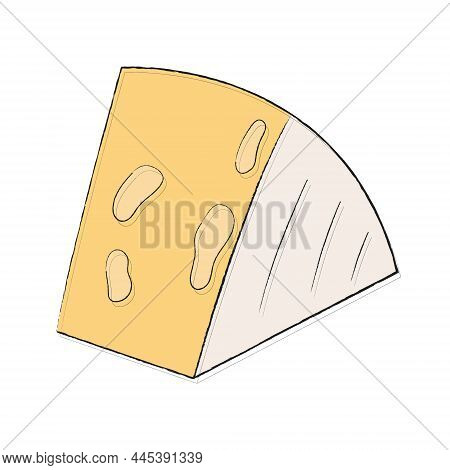 A Piece Of Real Italian Cheese Delicacy. The Soft Cheese Is Covered With White Moldy Penicillin. App