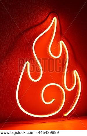 Orange Neon Sign Fire. Trendy Style. Neon Sign. Custom Neon. Home Decor.