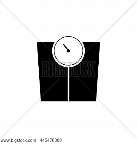 Bathroom Weigth Scale Icon. Flat Vector Illustration In Black On White Background. Eps 10