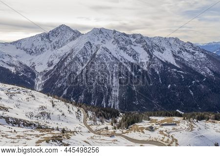 Alpine Scenery Around The Jaufen Pass In South Tyrol In Italy