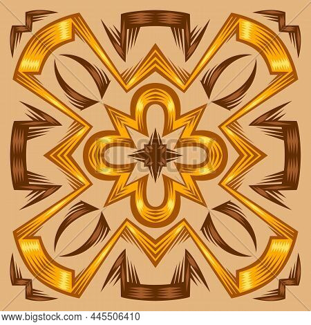 Ceramic Tile Pattern. Wall Or Floor Texture. Absrtract Decorative Porcelain Pottery.