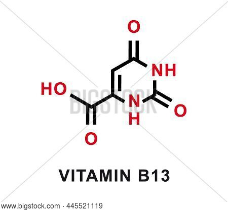 Vitamin B13 Chemical Formula. Vitamin B13 Chemical Molecular Structure. Vector Illustration