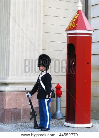 Guardia reale guardia castello Amalienborg a Copenaghen, Danimarca