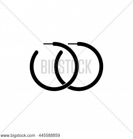 Earrings Simple Icon. Vector Symbol Stock Illustration Web.