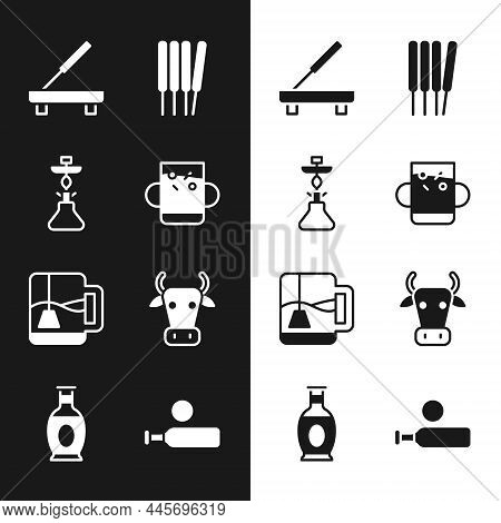 Set Cup Of Tea And Leaf, Hookah, Scented Spa Stick, Aroma Sticks, Incense, With Bag, Cow, Wood Crick