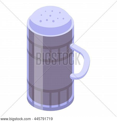 German Beer Mug Icon Isometric Vector. Dish Food. Meat Rice