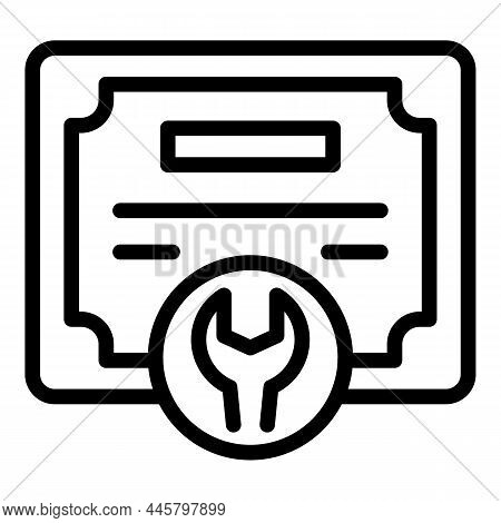 Support Diploma Icon Outline Vector. Online Man. Help Computer