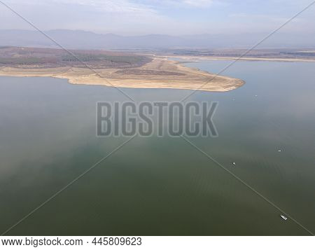Aerial View Of Pyasachnik (sandstone) Reservoir, Sredna Gora Mountain, Plovdiv Region, Bulgaria