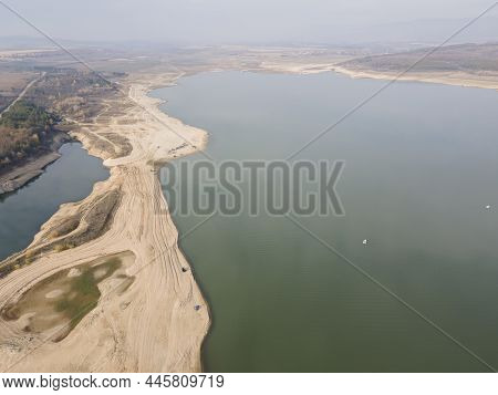 Aerial View Of Pyasachnik (sandstone) Reservoir, Sredna Gora Mountain, Plovdiv Region, Bulgaria
