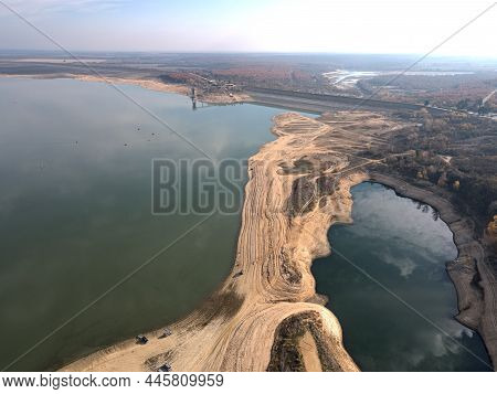 Aerial View Of Pyasachnik (sandstone) Reservoir, Sredna Gora Mountain, Plovdiv Region, Bulgaria
