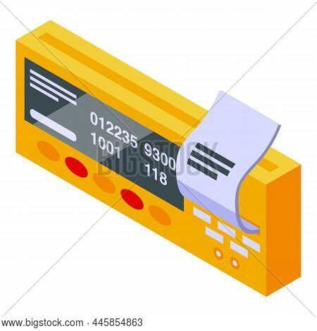 Yellow Taximeter Icon Isometric Vector. Taxi Meter. Driver Cab