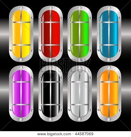Conjunto de botones de colores web