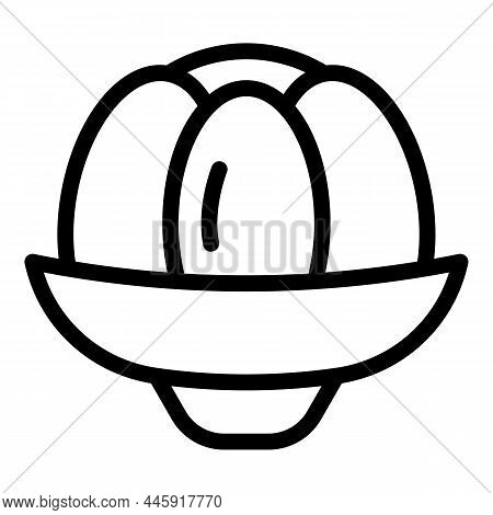 Jelly Dessert Icon Outline Vector. Shiny Fruit. Bean Gelatin