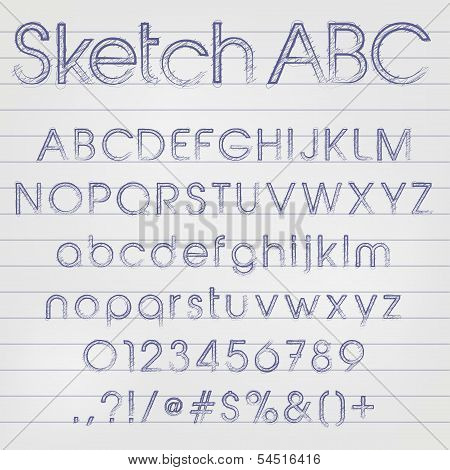 Vector Sketched Alphabet