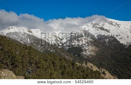 Snowy mountains and world ball