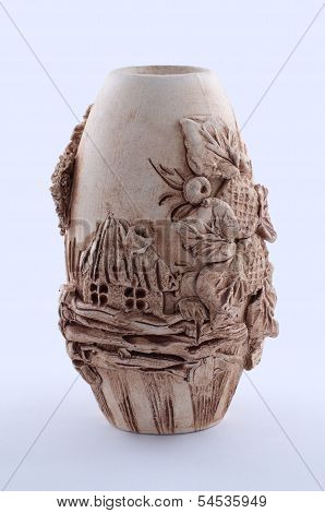 Vase On White. Handmade