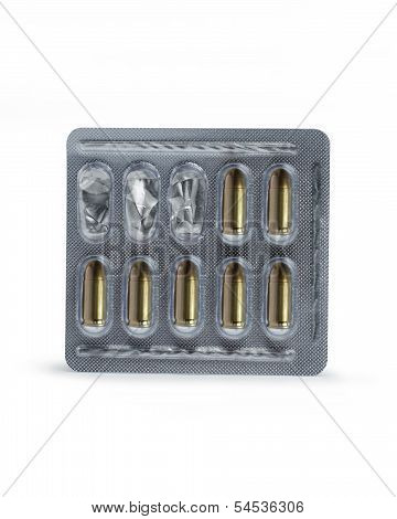 Bullets In A Blister Pack. Greative