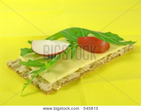 Knuspriges Brot mit Rucola und Radieschen