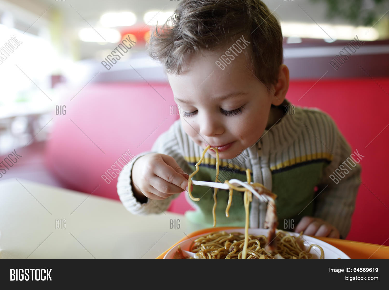 Kid Eating Spaghetti Image & Photo (Free Trial) Bigstock