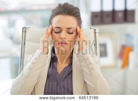 Stressed Business Woman In Office