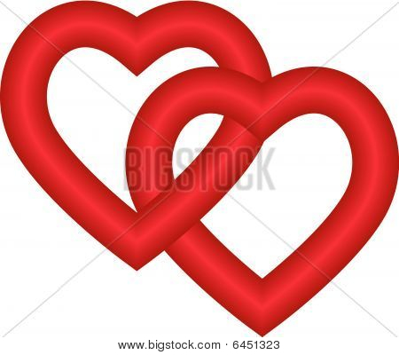 two entwined hearts