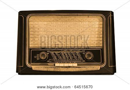 Front View Of An Old Radio