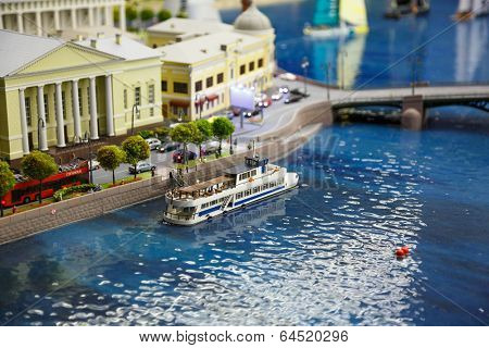 Saint Petersburg, RUSSIA - August 25: Fragment Big Grand Maket Russia, St. Petersburg 25, 2013 in Russia. Grand Maket Russia the world's largest model of Russia from Kaliningrad to the Far East.
